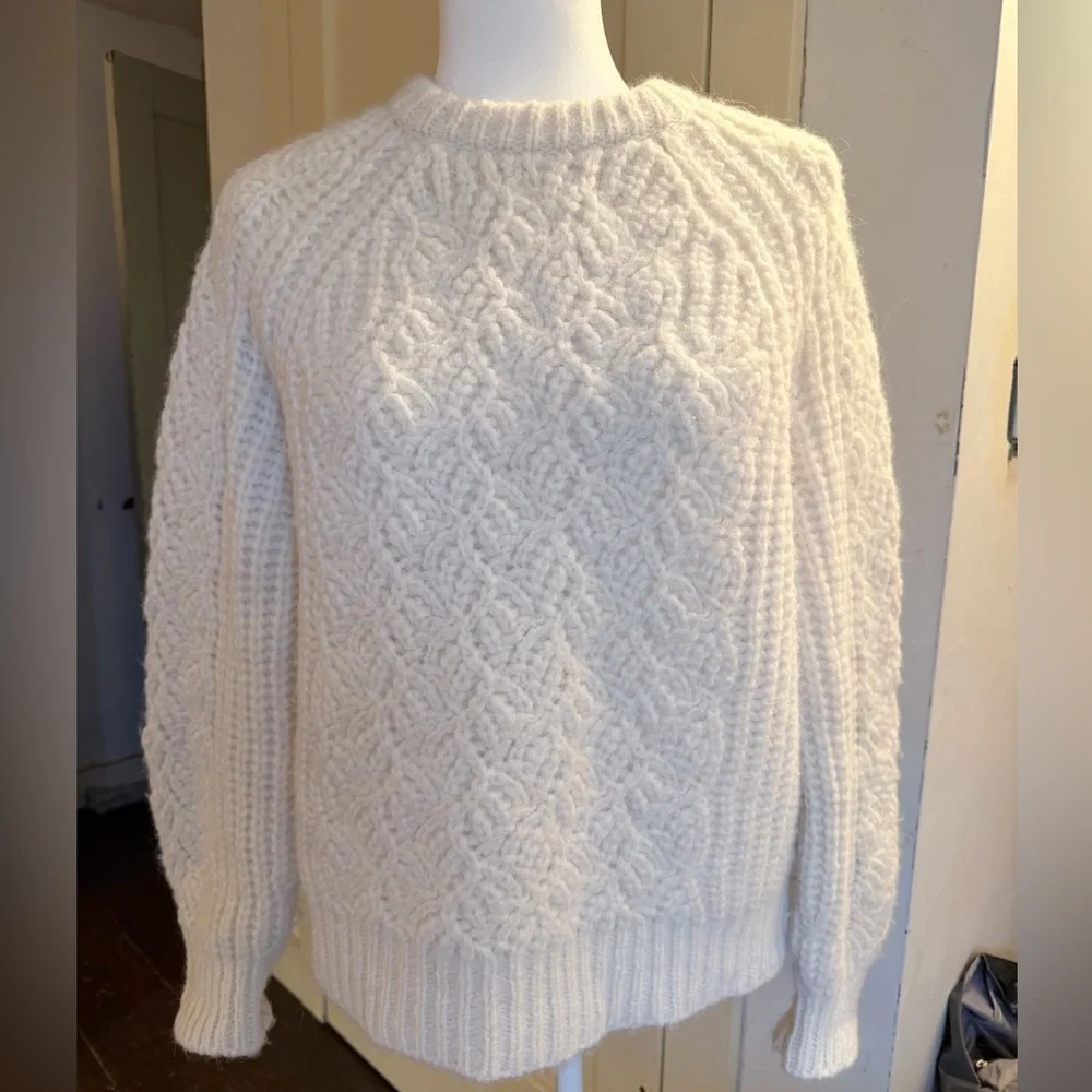 Sezane Finn Cream Textured Knit Sweater - Picture 4 of 9